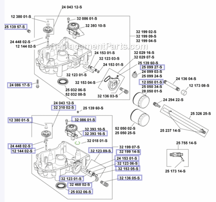 Identification Group Diagram and Parts List for SV720  Kohler Engine