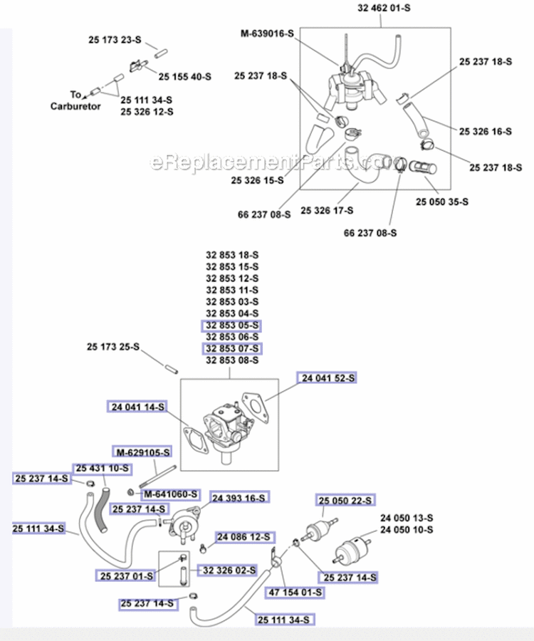 Engine Controls Group Diagram and Parts List for SV720  Kohler Engine