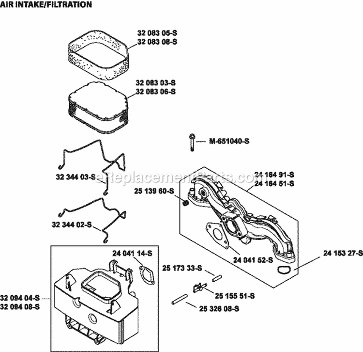 Page A Diagram and Parts List for SV715-0001  Kohler Engine