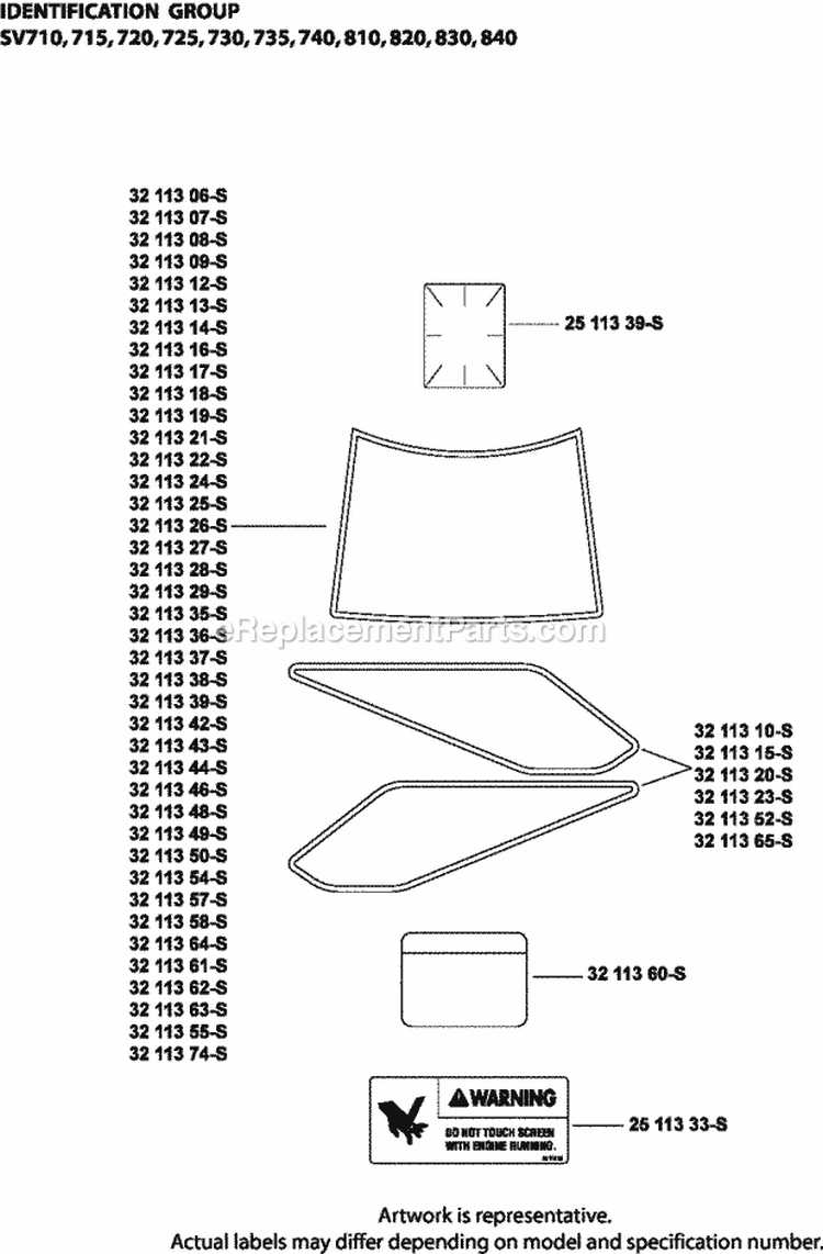 Page H Diagram and Parts List for SV740-3027  Kohler Engine