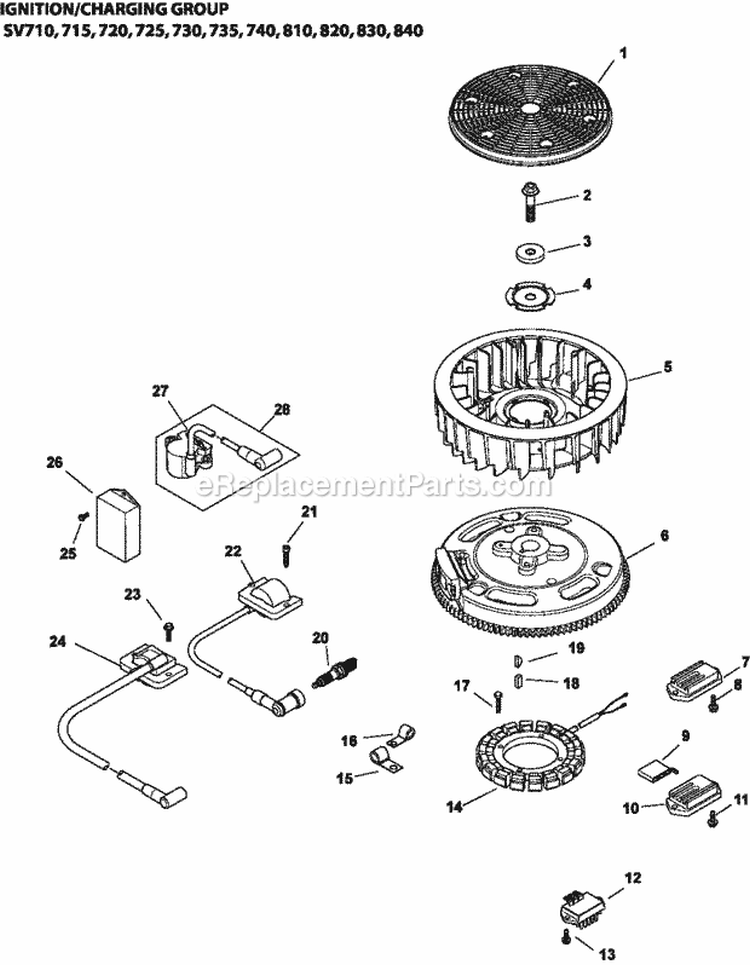 Page I Diagram and Parts List for SV730-3052  Kohler Engine