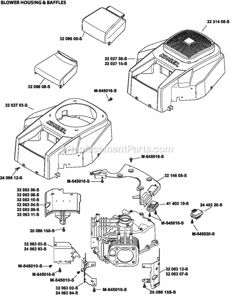 Page B Diagram and Parts List for SV735-3024  Kohler Engine