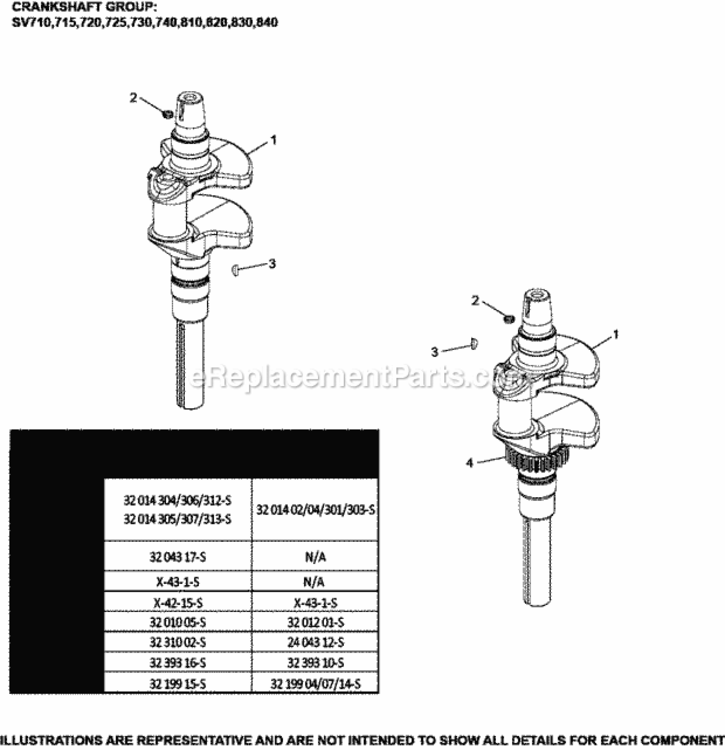 Crankshaft_1-32-7_Sv710-840 Diagram and Parts List for SV830-3020  Kohler Engine