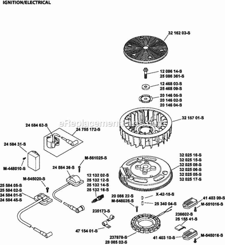 Page I Diagram and Parts List for SV725-3026  Kohler Engine