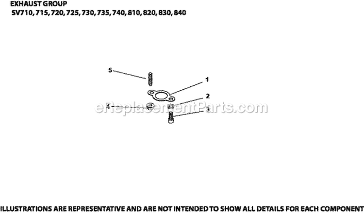 Page G Diagram and Parts List for SV710-0025  Kohler Engine