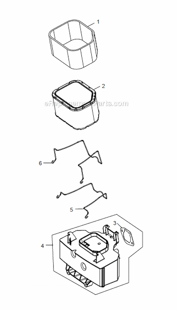 Air Intake Group Diagram and Parts List for SV710  Kohler Engine