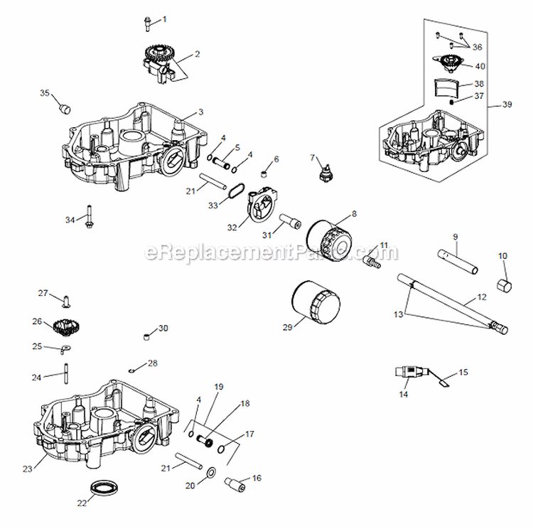 Lubrication Group Diagram and Parts List for SV710  Kohler Engine