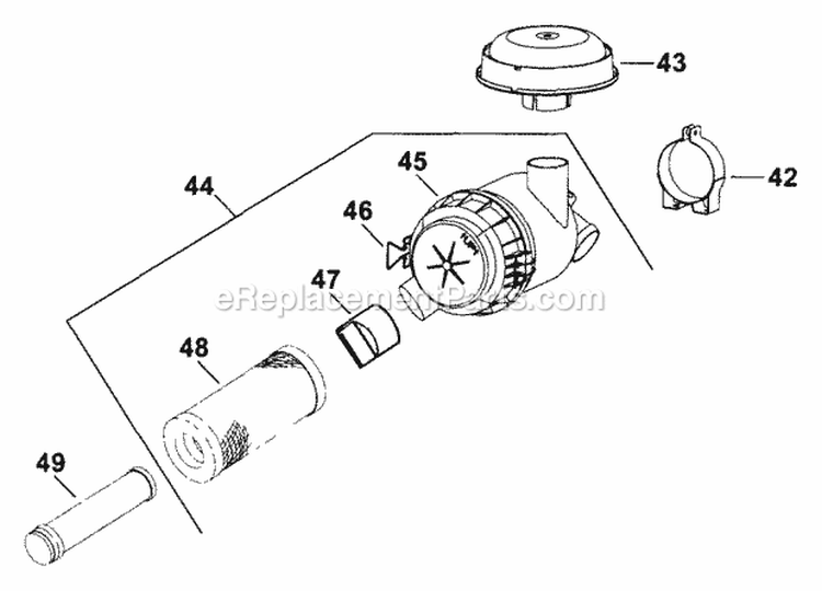 Page B Diagram and Parts List for TH16-52527  Kohler Engine