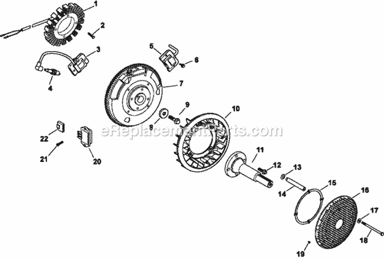 Page J Diagram and Parts List for TH16-52545  Kohler Engine
