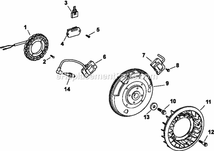 Page K Diagram and Parts List for TH18-54530  Kohler Engine