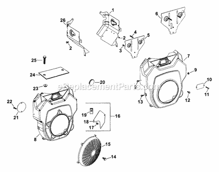 Page B Diagram and Parts List for TH16-52545  Kohler Engine