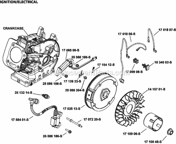Page J Diagram and Parts List for WH208-0004  Kohler Engine
