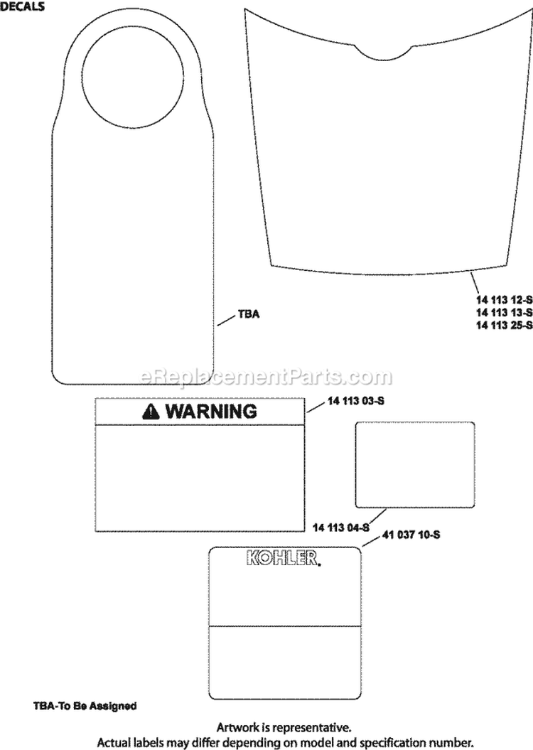 Page E Diagram and Parts List for XT149-0024  Kohler Engine