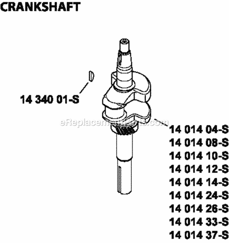 Page D Diagram and Parts List for XT173-0039  Kohler Engine