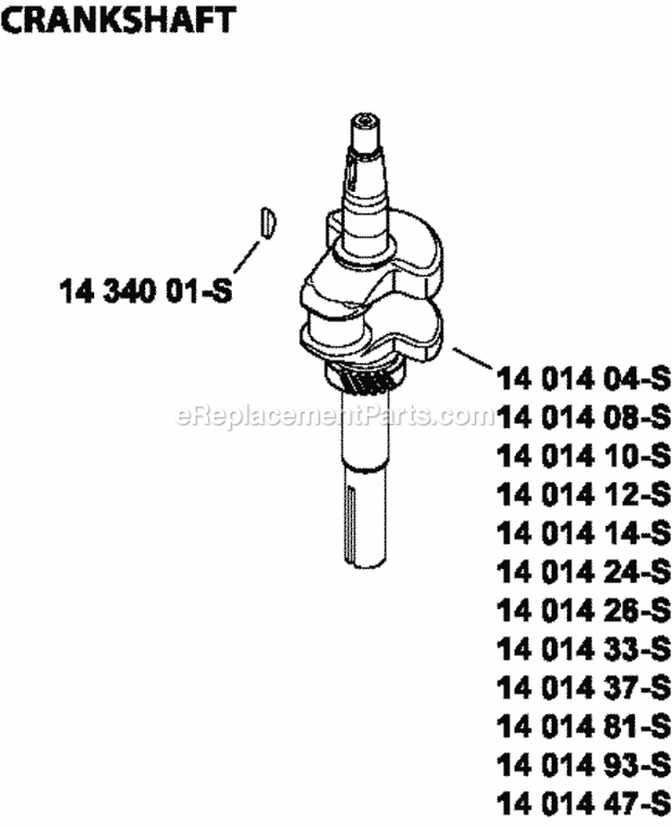 Page D Diagram and Parts List for XT173-0224  Kohler Engine