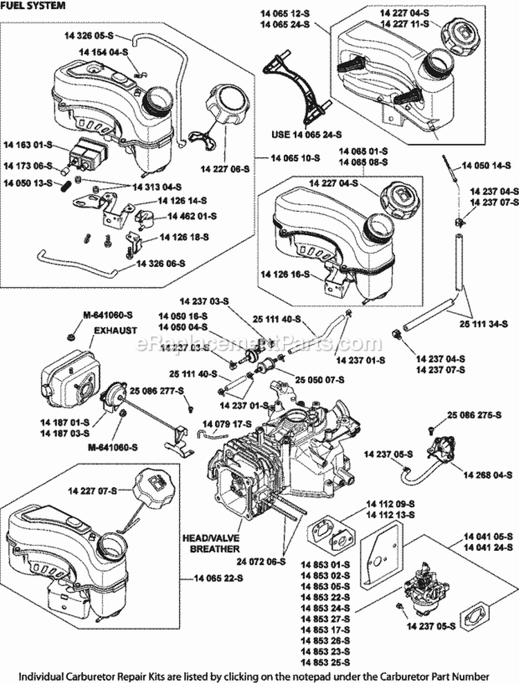 Page H Diagram and Parts List for XT173-0215  Kohler Engine