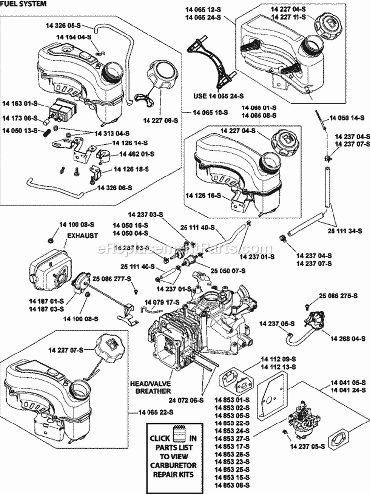 Page H Diagram and Parts List for XT173-0232  Kohler Engine