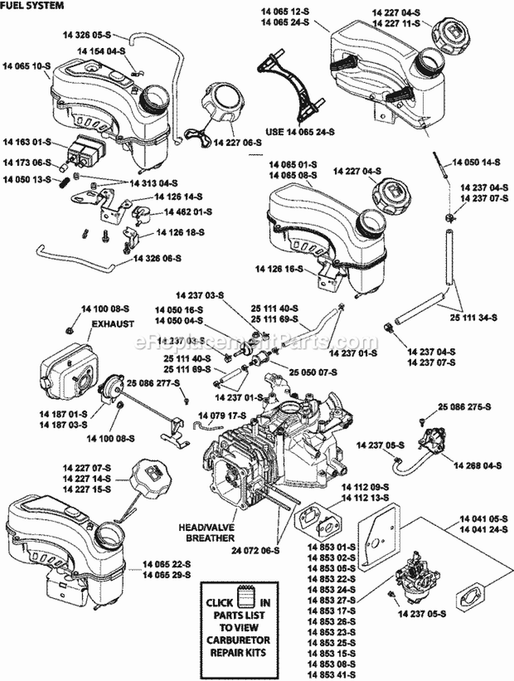 Page H Diagram and Parts List for XT173-3206  Kohler Engine