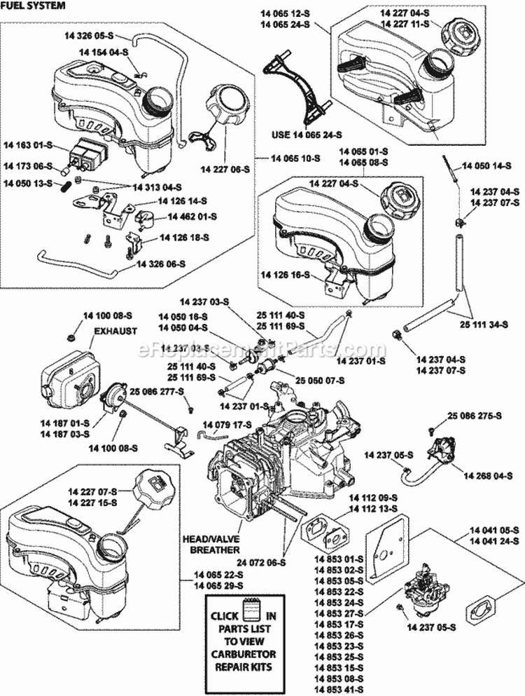Page H Diagram and Parts List for XT173-3313  Kohler Engine