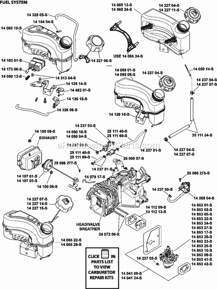 Page H Diagram and Parts List for XT173-0064  Kohler Engine
