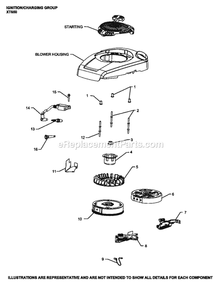 Page J Diagram and Parts List for XT650-2017  Kohler Engine