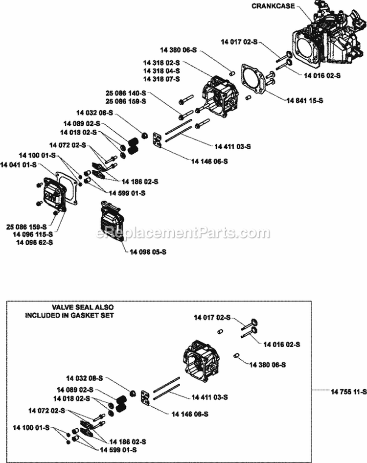 Page E Diagram and Parts List for XT650-3014  Kohler Engine