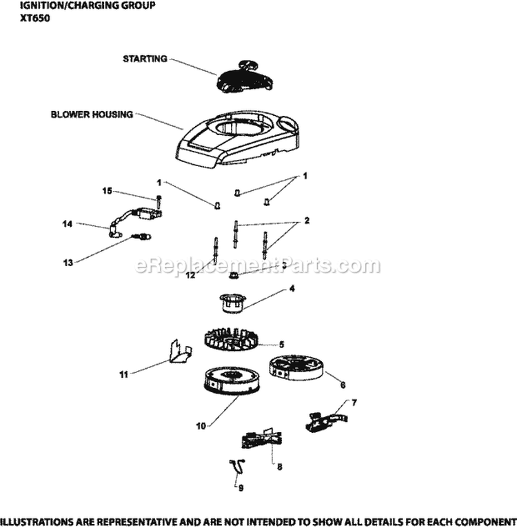 Page J Diagram and Parts List for XT650-3018  Kohler Engine