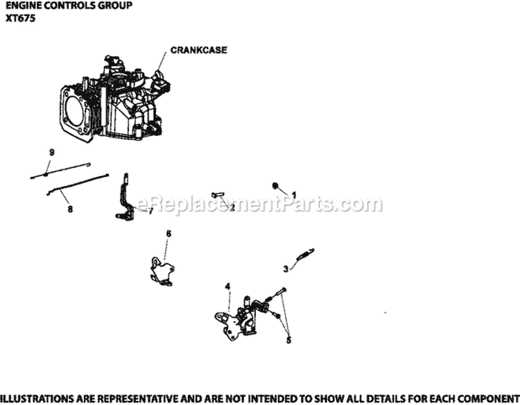 Page F Diagram and Parts List for XT675-0005  Kohler Engine