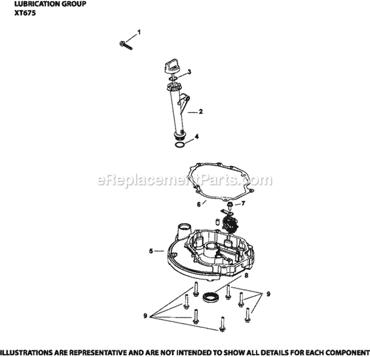 Page K Diagram and Parts List for XT675-0022  Kohler Engine