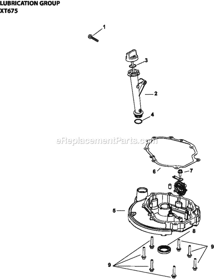 Page K Diagram and Parts List for XT675-0026  Kohler Engine