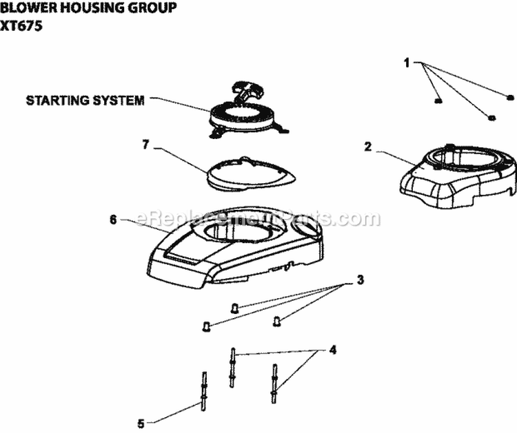 Page B Diagram and Parts List for XT675-0026  Kohler Engine