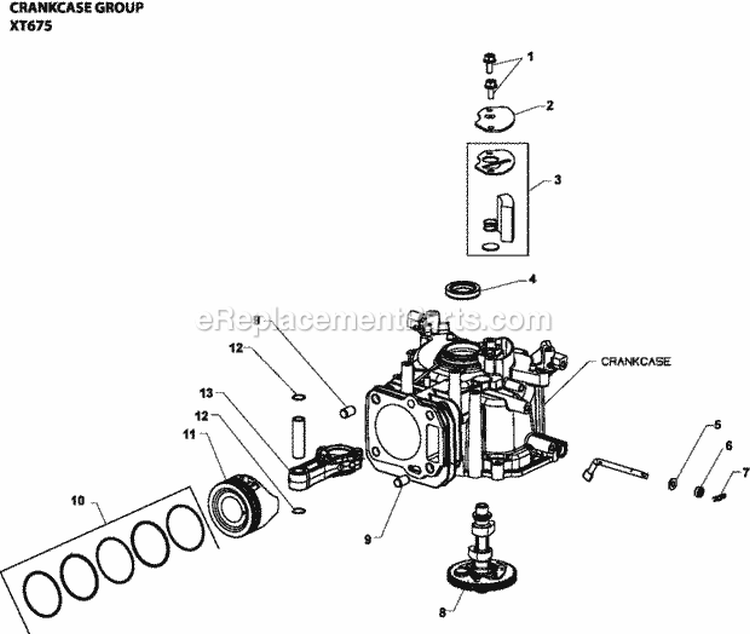 Page C Diagram and Parts List for XT675-0026  Kohler Engine
