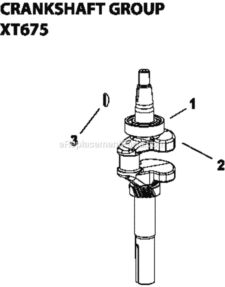 Page D Diagram and Parts List for XT675-0026  Kohler Engine