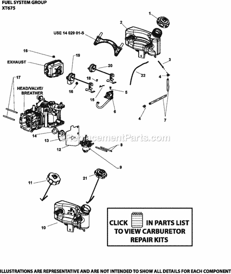 Page H Diagram and Parts List for XT675-2044  Kohler Engine