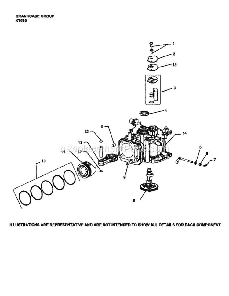 Page C Diagram and Parts List for XT675-2034  Kohler Engine