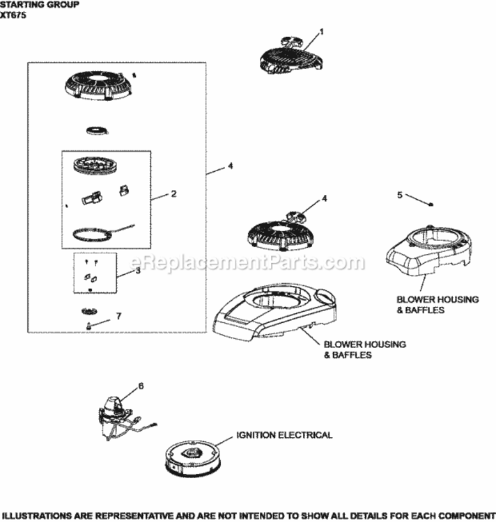 Starting_Group_Xt675-3071_Xt675 Diagram and Parts List for XT675-3071  Kohler Engine