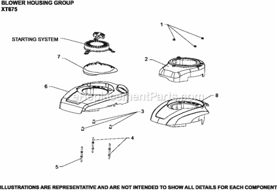 Blower_Housing_Xt675-3071_Xt675 Diagram and Parts List for XT675-3071  Kohler Engine