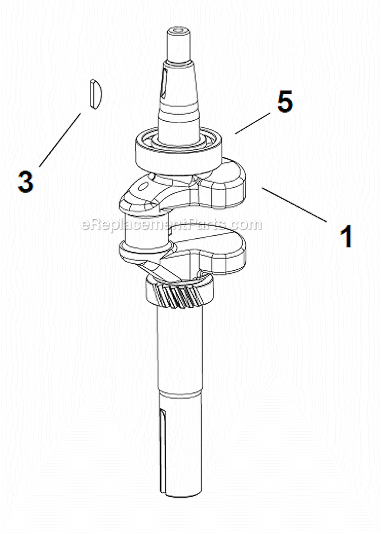 Crankshaft Group Diagram and Parts List for XT675  Kohler Engine