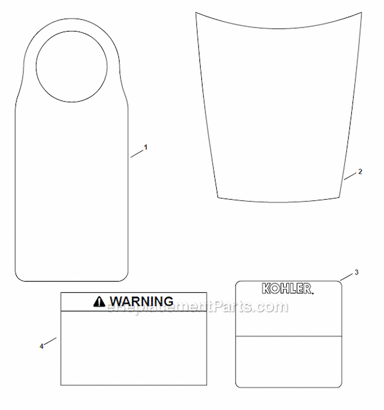 Identification Group Diagram and Parts List for XT675  Kohler Engine