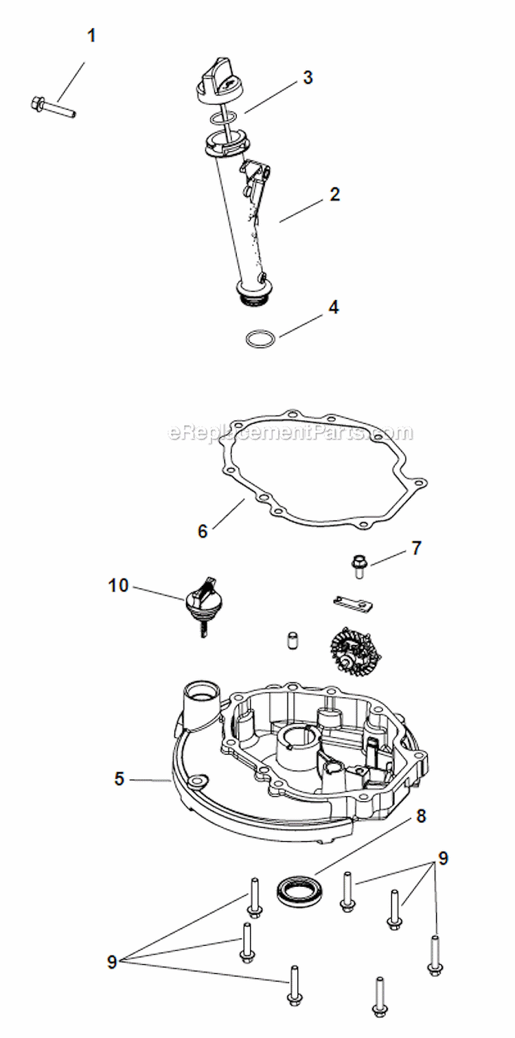 Lubrication Group Diagram and Parts List for XT675  Kohler Engine