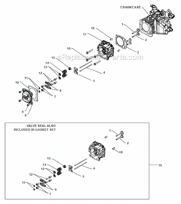 Cylinder HeadBreather Group Diagram and Parts List for XT675  Kohler Engine
