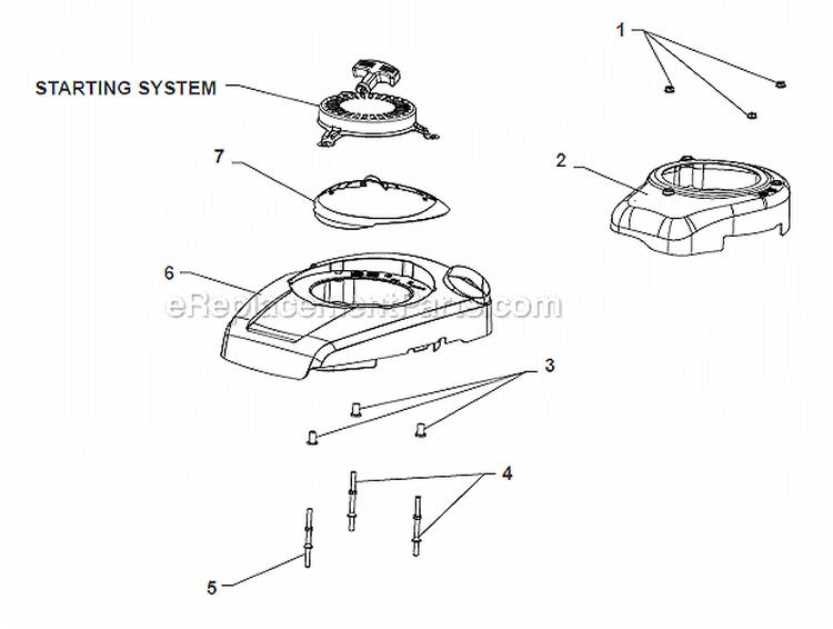 Blower Housing Group Diagram and Parts List for XT675  Kohler Engine