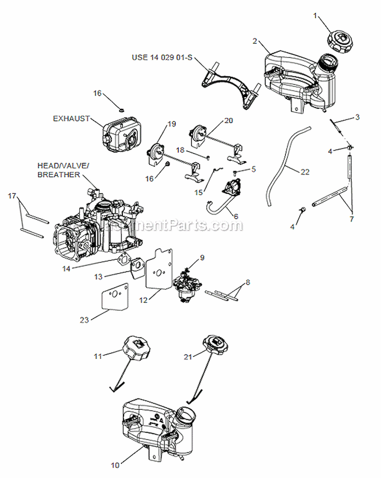 Fuel System Group Diagram and Parts List for XT675  Kohler Engine