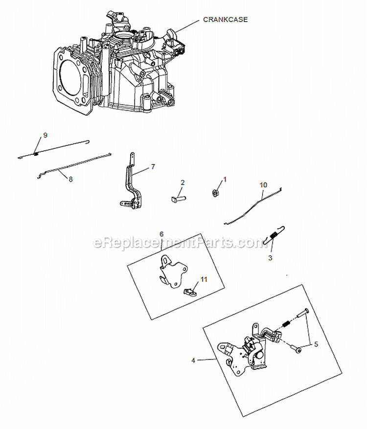 Engine Controls Group Diagram and Parts List for XT675  Kohler Engine