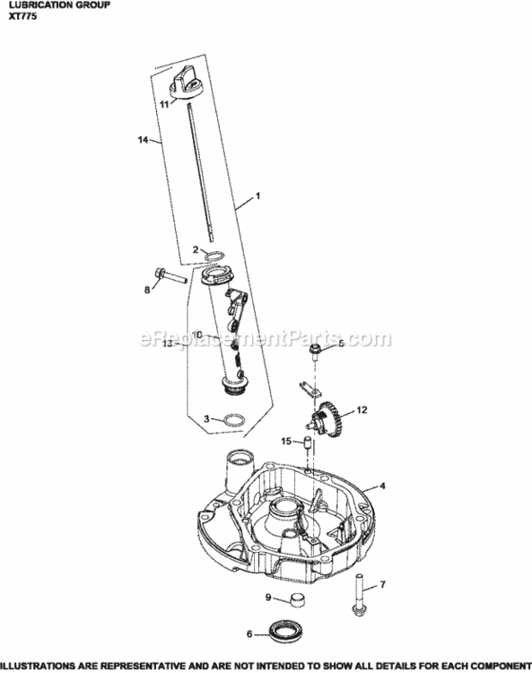 Lubrication_Group_Xt775-3000_Xt775 Diagram and Parts List for XT775-3000  Kohler Engine