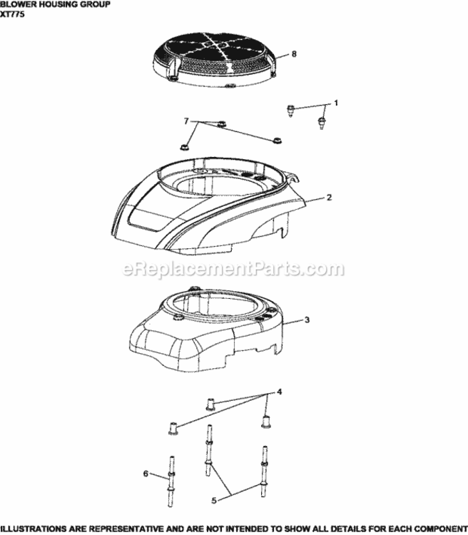 Blower_Housing_Group_Xt775-3023_Xt775 Diagram and Parts List for XT775-3023  Kohler Engine