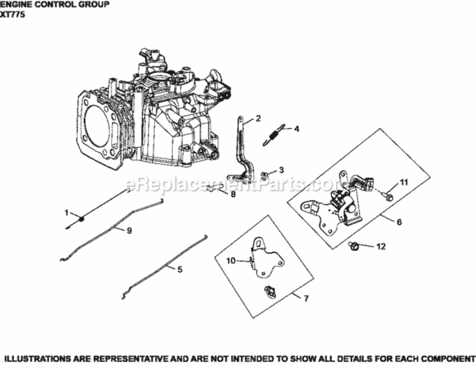 Engine_Controls_Xt775-3027_Xt775 Diagram and Parts List for XT775-3027  Kohler Engine