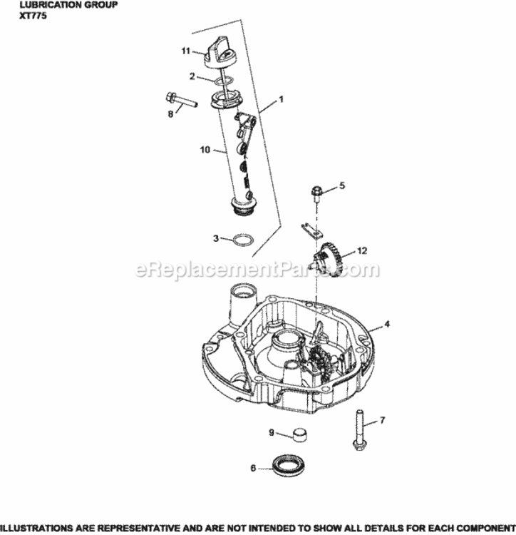 Lubrication_Group_Xt775-3034_Xt775 Diagram and Parts List for XT775-3034  Kohler Engine