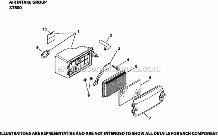 Page A Diagram and Parts List for XT800-1023  Kohler Engine