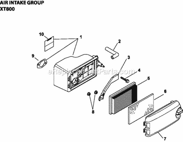Page A Diagram and Parts List for XT800-0002  Kohler Engine